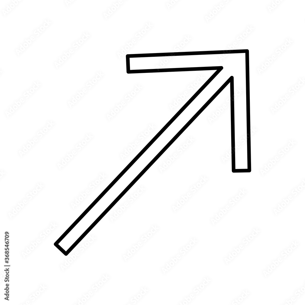 diagonal arrow icon, line style diagonal arrow icon, line style