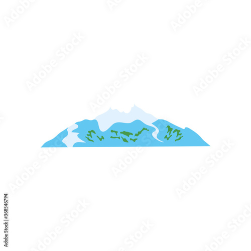 flat style mountain with snow icon  flat style