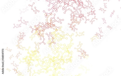 Light Red, Yellow vector backdrop with artificial intelligence data.