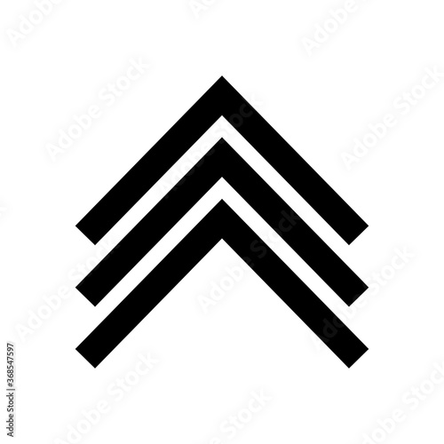 triple arrows up icon, silhouette style