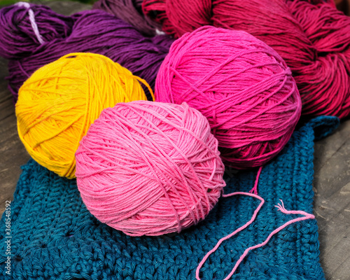 coloured yarn balls
