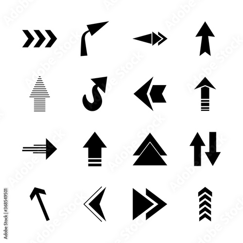 arrows up icon set, silhouette style