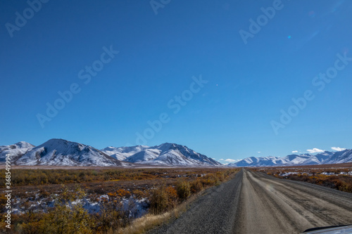 Dempster Highway Looking out at the road ahead in Fall Yukon 
