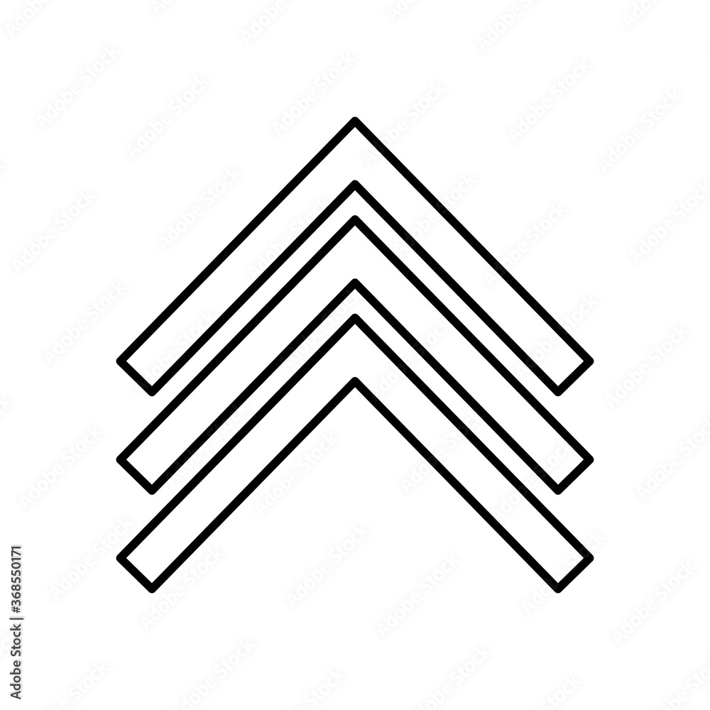 triple arrows up icon, line style triple arrows up icon, line style
