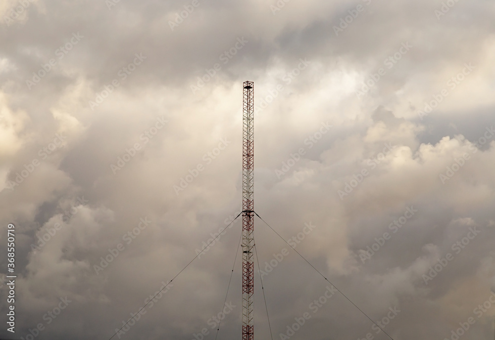 Transmission tower with dramatic cloud background Transmission tower with dramatic cloud background