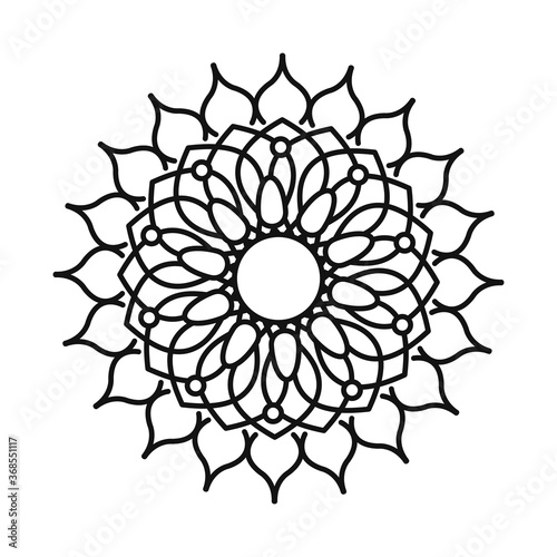 mandala motif floral decoration mystical line style icon