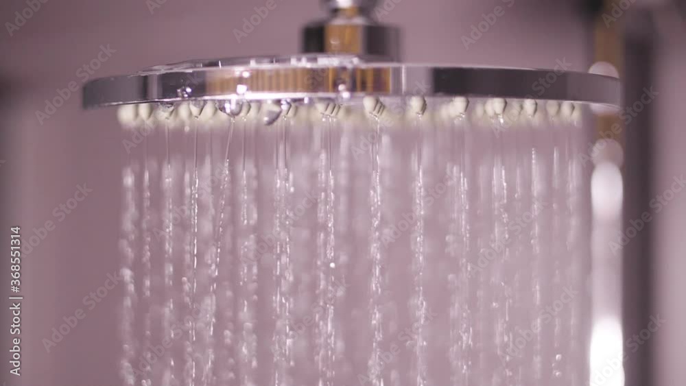 turning off water drops falling from shower bathroom slow motion turning off water drops falling from shower bathroom slow motion
