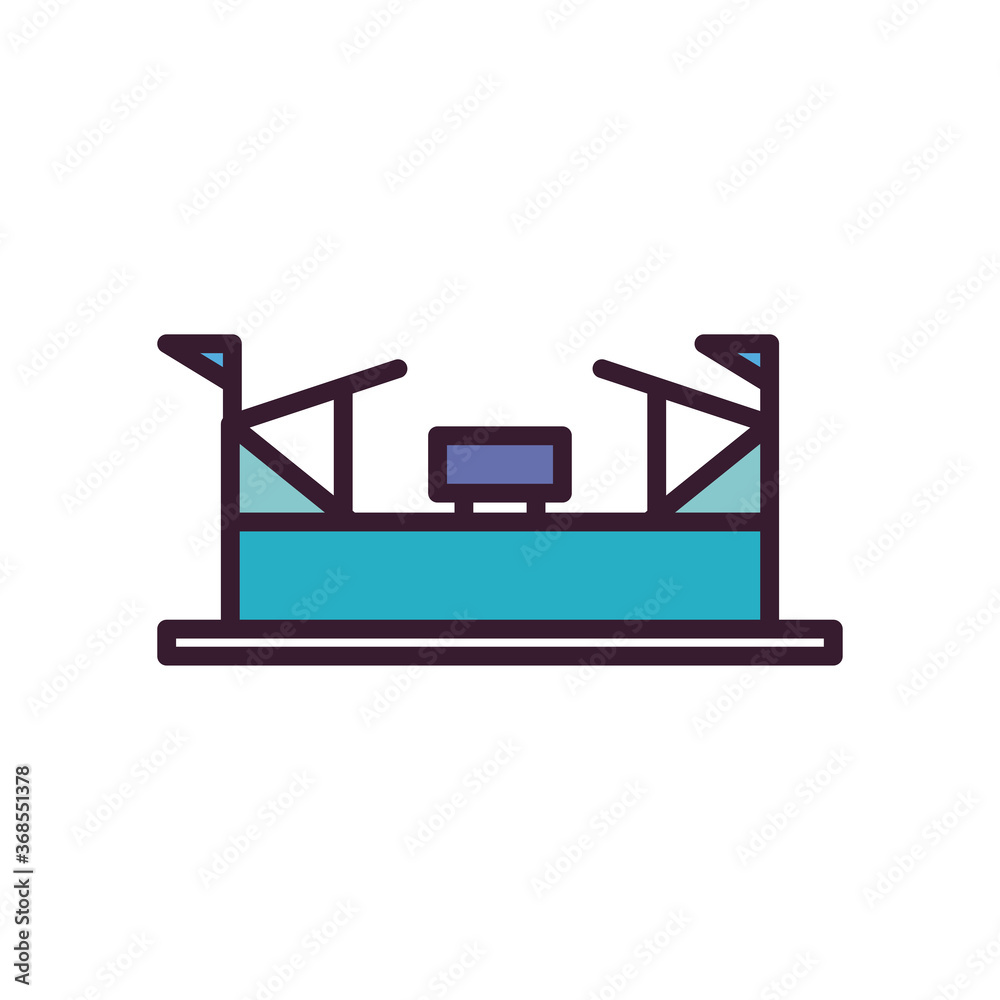 Soccer stadium line and fill style icon vector design Soccer stadium line and fill style icon vector design