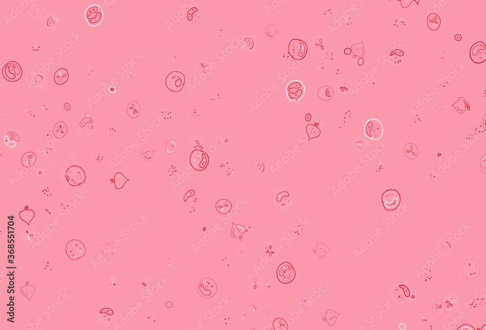Light Red vector pattern with fresh ingredients.