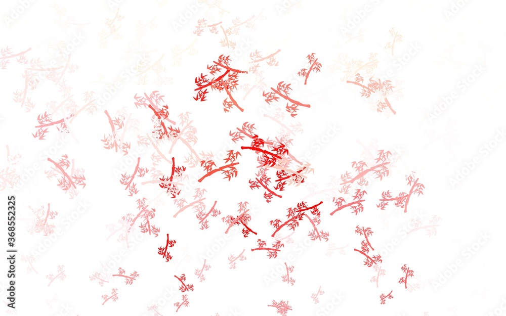 Fototapeta premium Light Red vector elegant pattern with branches.