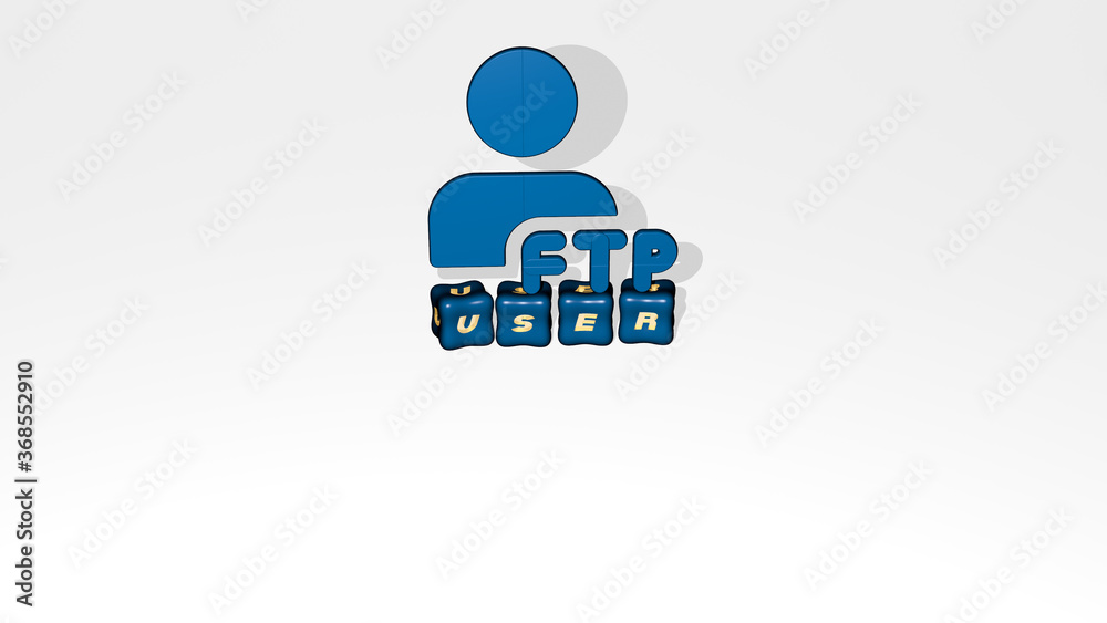 3D graphical image of user vertically along with text built by metallic cubic letters from the top perspective, excellent for the concept presentation and slideshows. illustration and icon 3D graphical image of user vertically along with text built by metallic cubic letters from the top perspective, excellent for the concept presentation and slideshows. illustration and icon