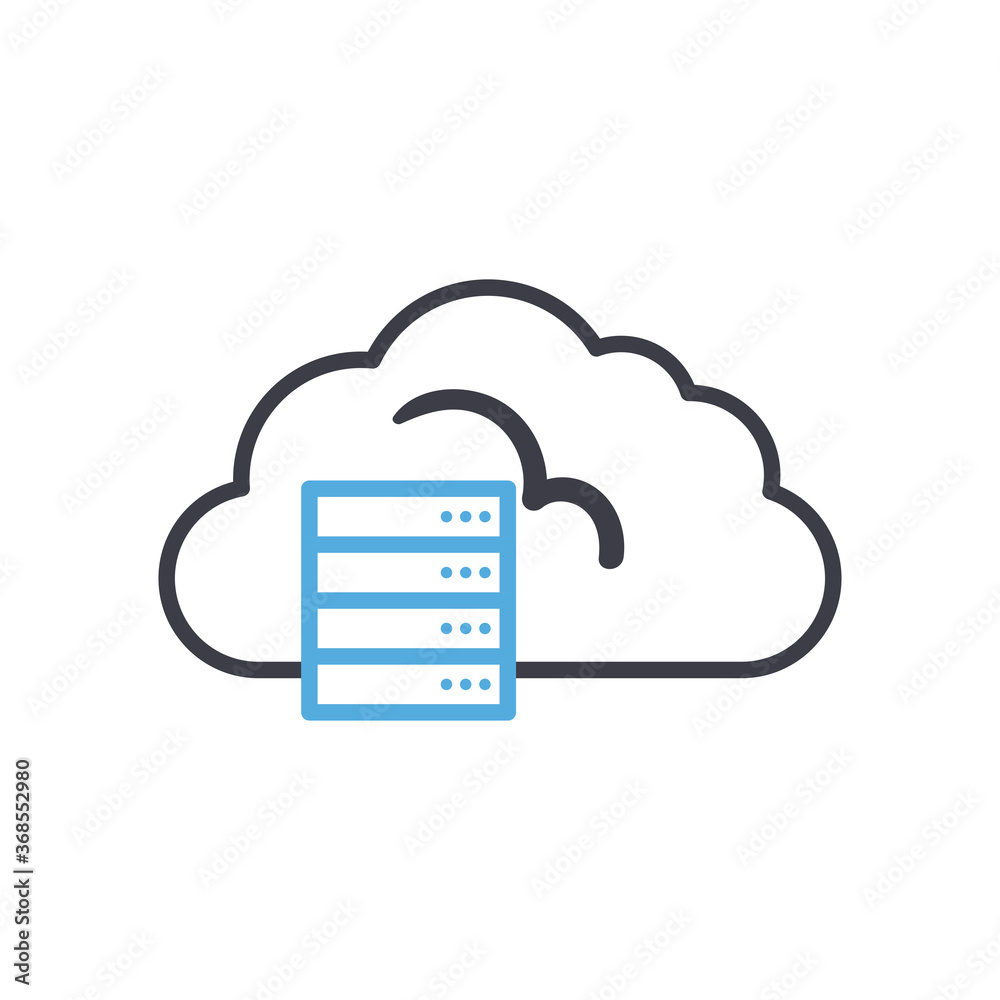 Cloud computing with web hosting line style icon vector design Cloud computing with web hosting line style icon vector design