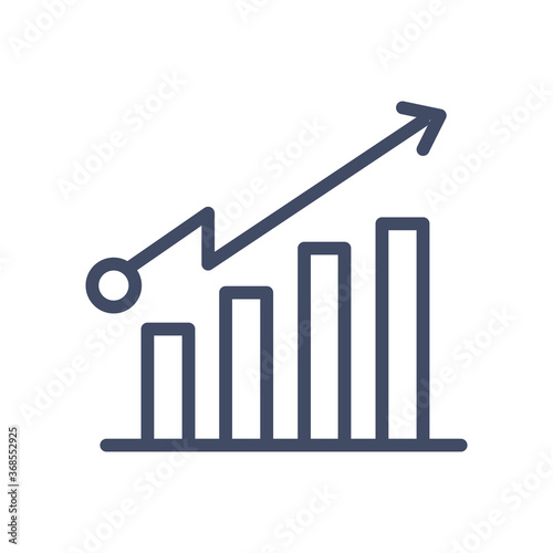 infographic bars chart line style icon vector design