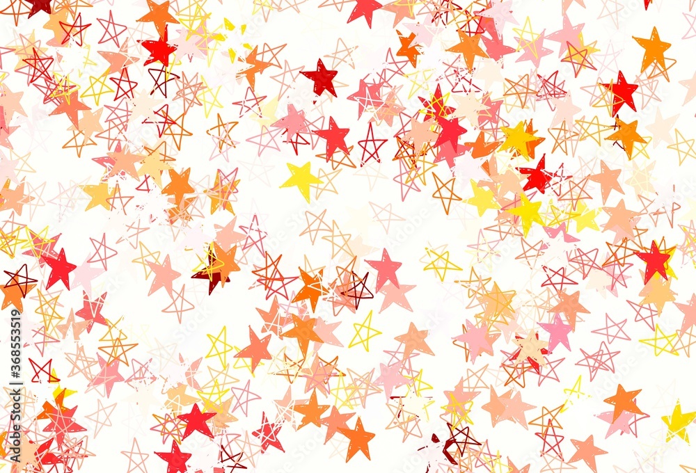 Light Orange vector pattern with christmas stars.