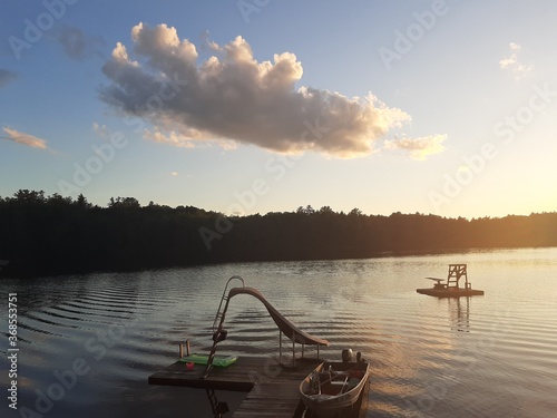 sunset on the river