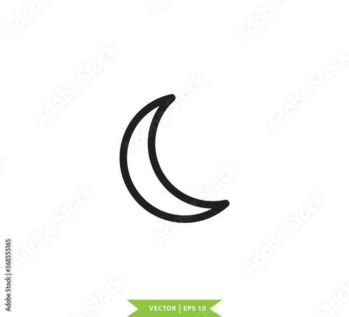 Moon and star icon vector logo design template
