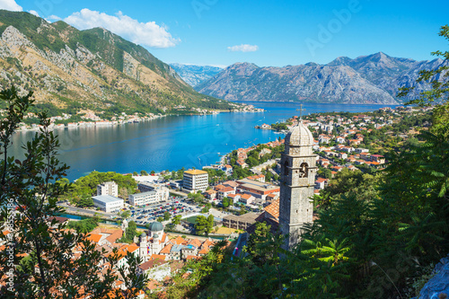 Top view of the Bay of Kotor and the old town. Europe. Montenegro photo