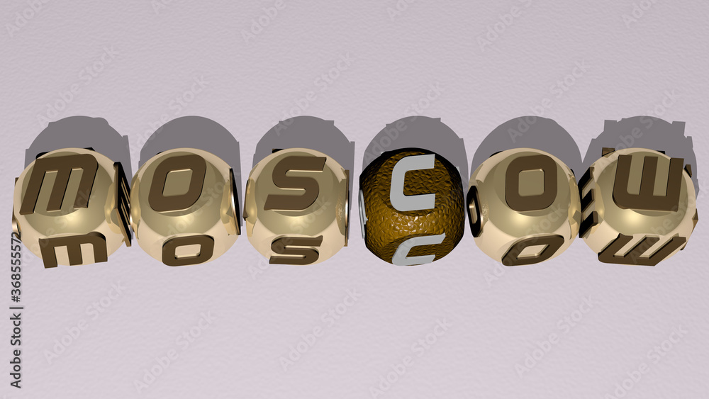moscow combined by dice letters and color crossing for the related meanings of the concept. russia and editorial moscow combined by dice letters and color crossing for the related meanings of the concept. russia and editorial