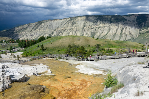Mammoth Hot springs in Yellowstone National Park, Wyoming, USA