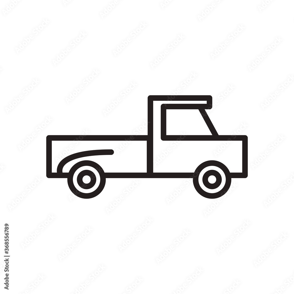 farm pickup car line style icon vector design