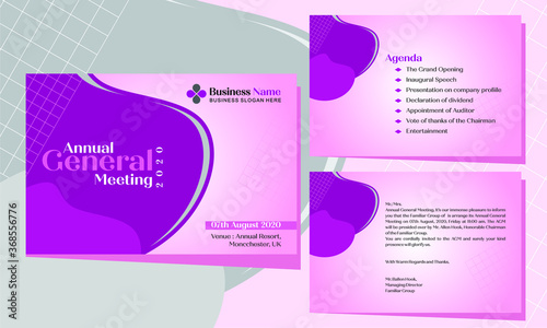 Business conference invitation concept. Colorful simple geometric background. Template for banner, poster, flyer, magazine page, Corporate Invitation, Commercial Invitation, Business Invitation Card D