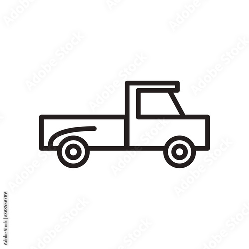 farm pickup car line style icon vector design