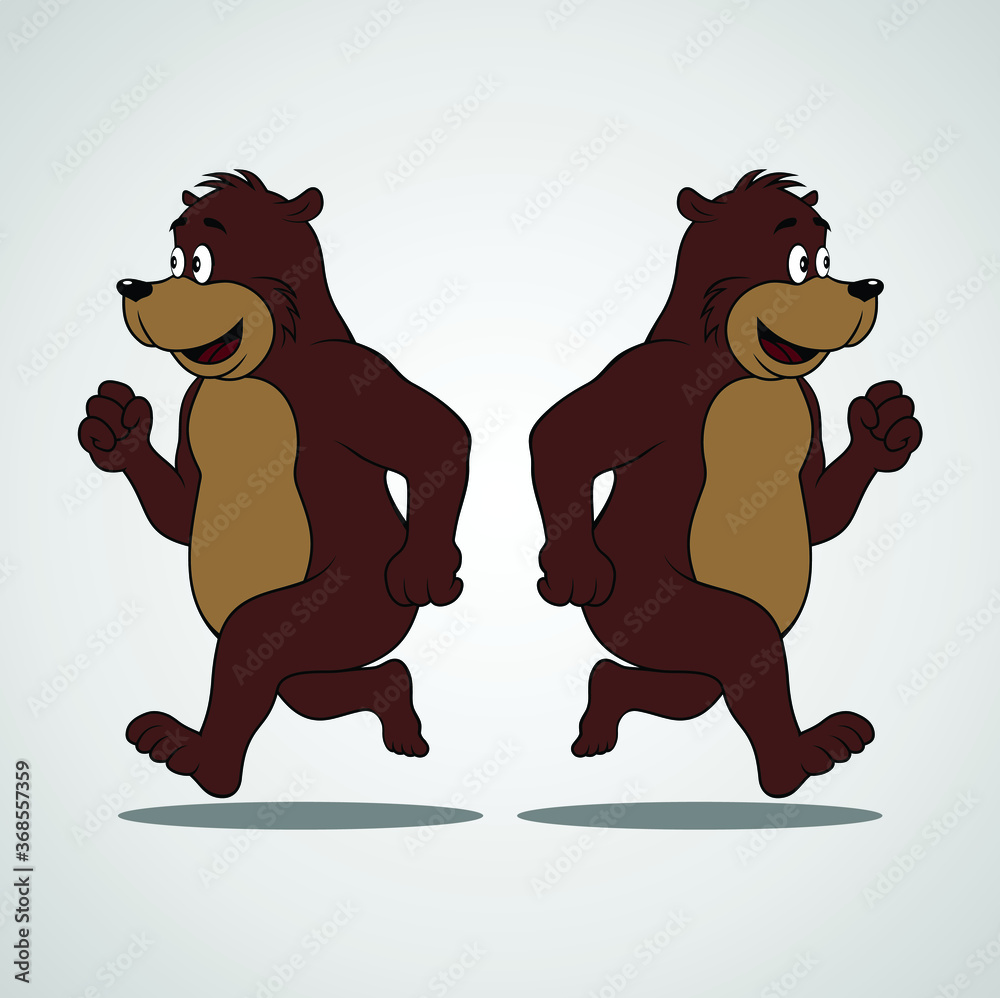 Fototapeta premium Funny bear with illustration vector