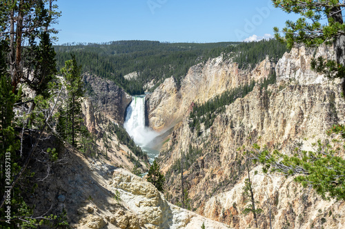 The lower fall in Yellowstone National Park, Wyoming