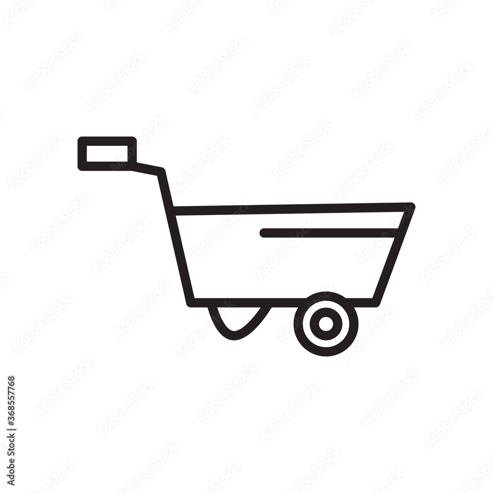 wheelbarrow line style icon vector design wheelbarrow line style icon vector design