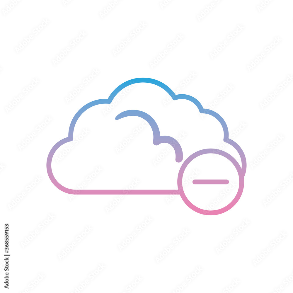 Cloud computing with minus gradient style icon vector design Cloud computing with minus gradient style icon vector design