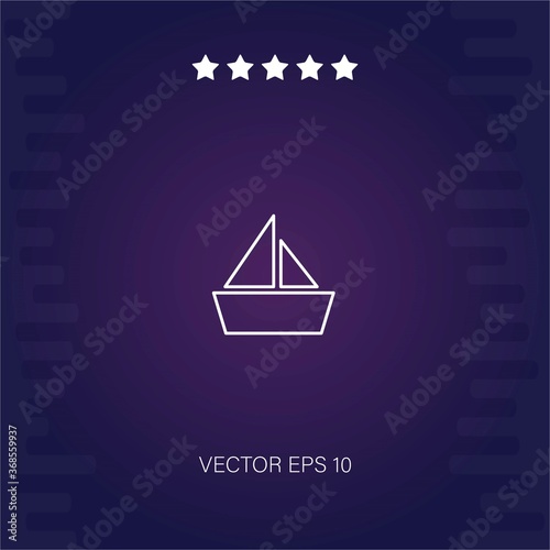 origamiboat vector icon modern illustration
