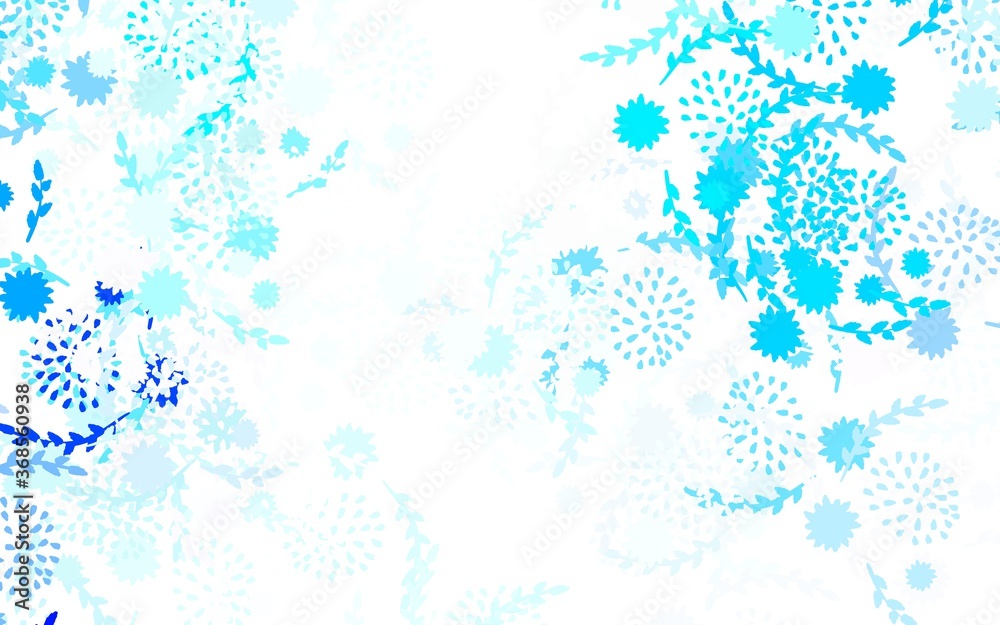 Light BLUE vector doodle template with flowers, roses. Light BLUE vector doodle template with flowers, roses.