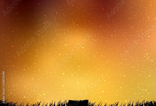 Light Orange vector template with space stars. Shining colored illustration with bright astronomical stars. Template for cosmic backgrounds.