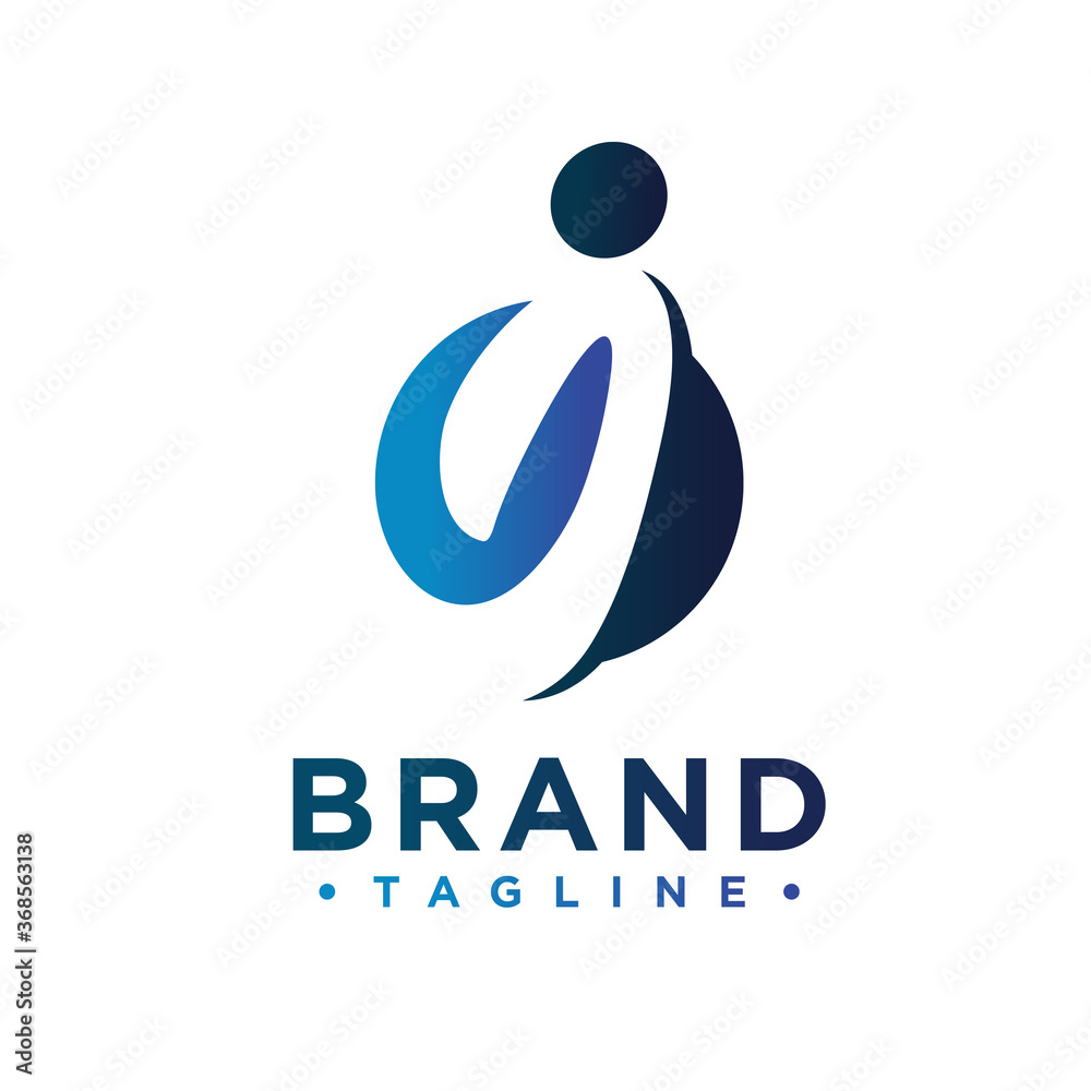 industrial business logo letter i