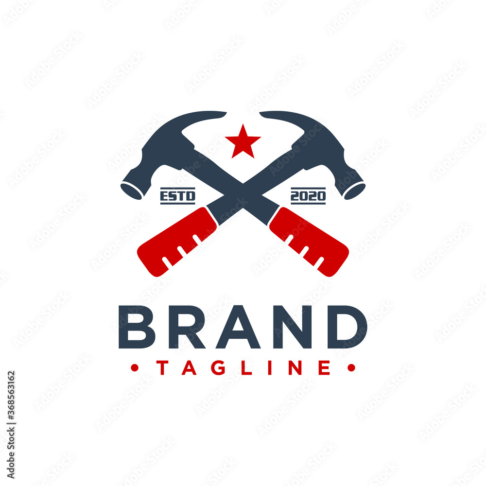 Fototapeta premium hammer building logo design