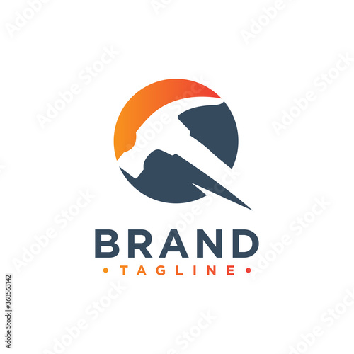 hammer building logo design