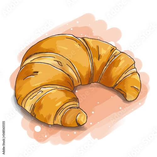 Illustration of pastry french Croissant