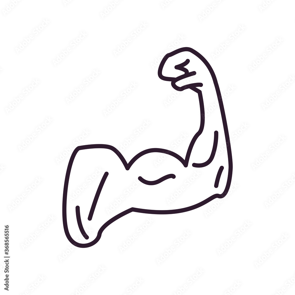 male arm with muscle line style icon vector design male arm with muscle line style icon vector design