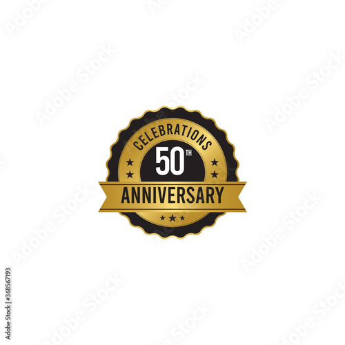 50 Th Anniversary Celebrations Gold Vector Template Design Illustration