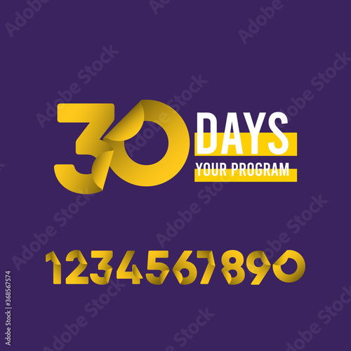 30 Days Your Program Vector Template Design Illustration