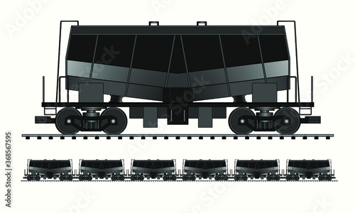 freight train transport for carry goods drawing in vector