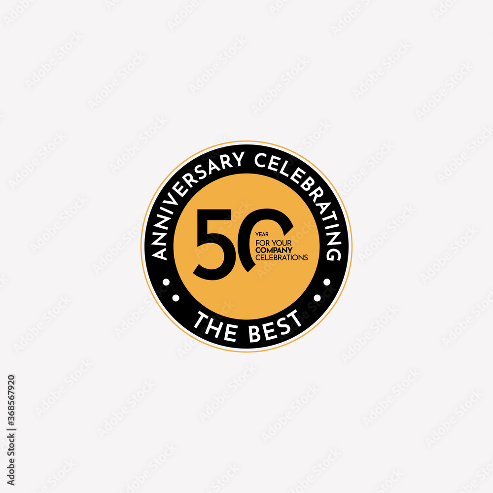 50 Years Anniversary Celebrating The Best for Your Company Vector Template Design Illustration