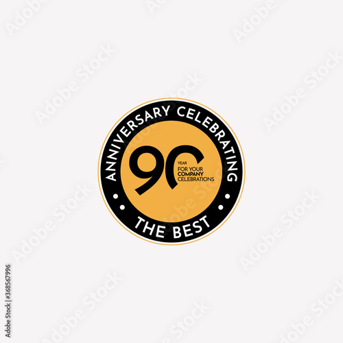 90 Years Anniversary Celebrating The Best for Your Company Vector Template Design Illustration