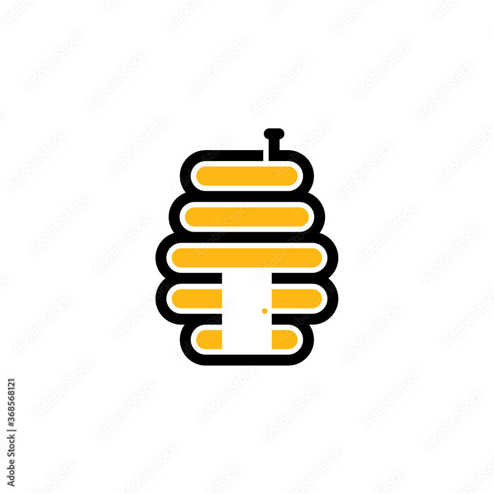 Honey logo icon design, Vector illustration, House with Honey Logo Design Concept. Food logo template Honey logo icon design, Vector illustration, House with Honey Logo Design Concept. Food logo template