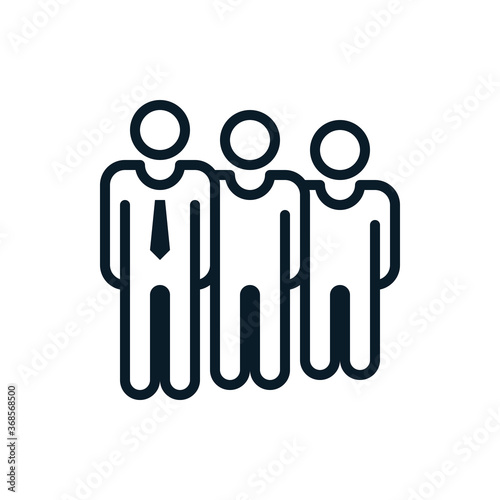 Business people, leader concept outline icons. Vector illustration. Editable stroke. Isolated icon suitable for web, infographics, interface and apps.