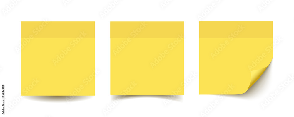Sticky note paper isolated realistic vector illustration