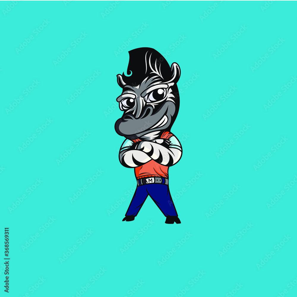 Cartoon Cool Zebra Mascot