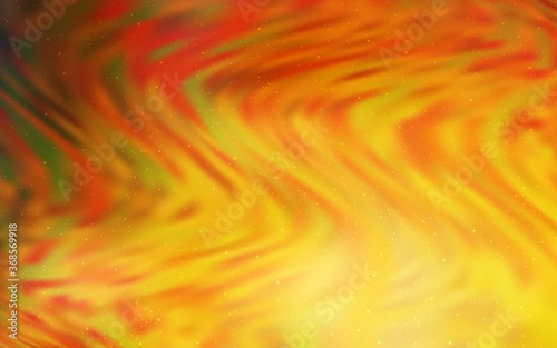 Light Orange vector pattern with night sky stars. Shining colored illustration with bright astronomical stars. Template for cosmic backgrounds.