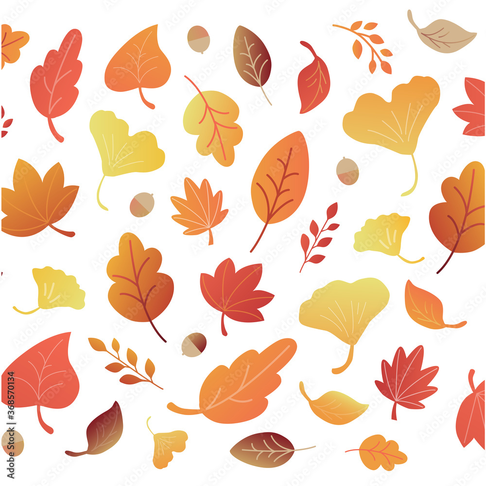 Fototapeta premium 落ち葉ベクター素材