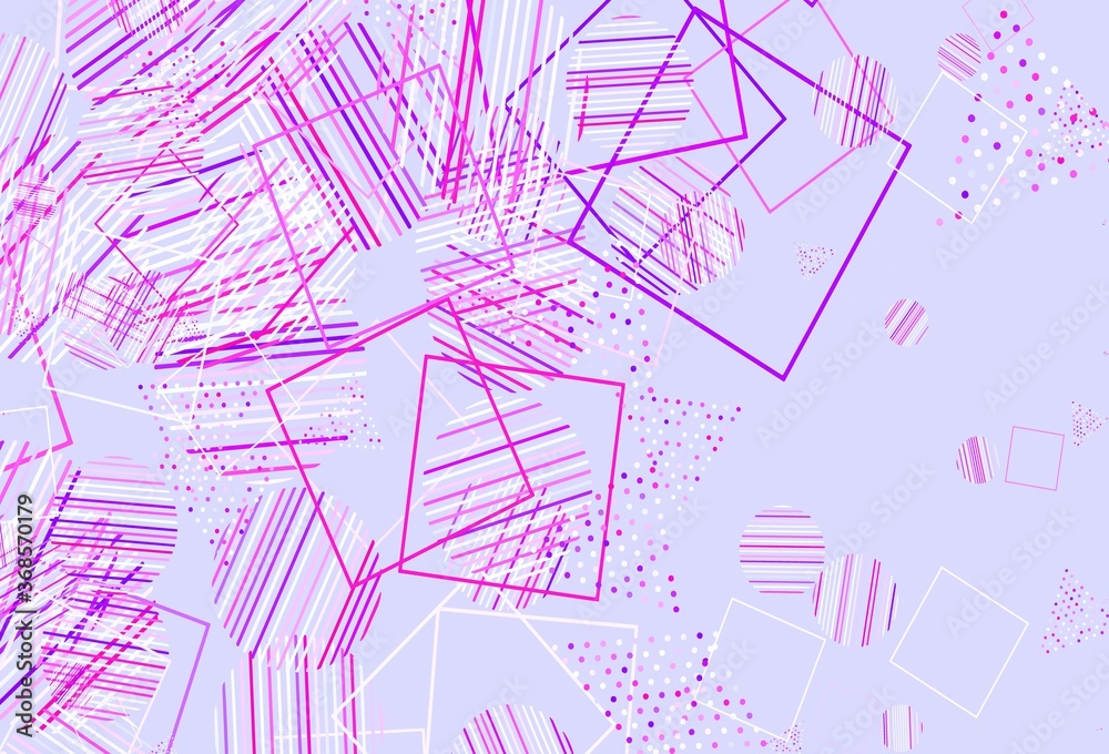 Fototapeta premium Light Purple, Pink vector texture with poly style with circles, cubes.